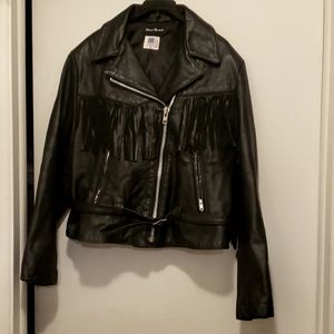 Vintage women's motorcycle leather jacket size 16